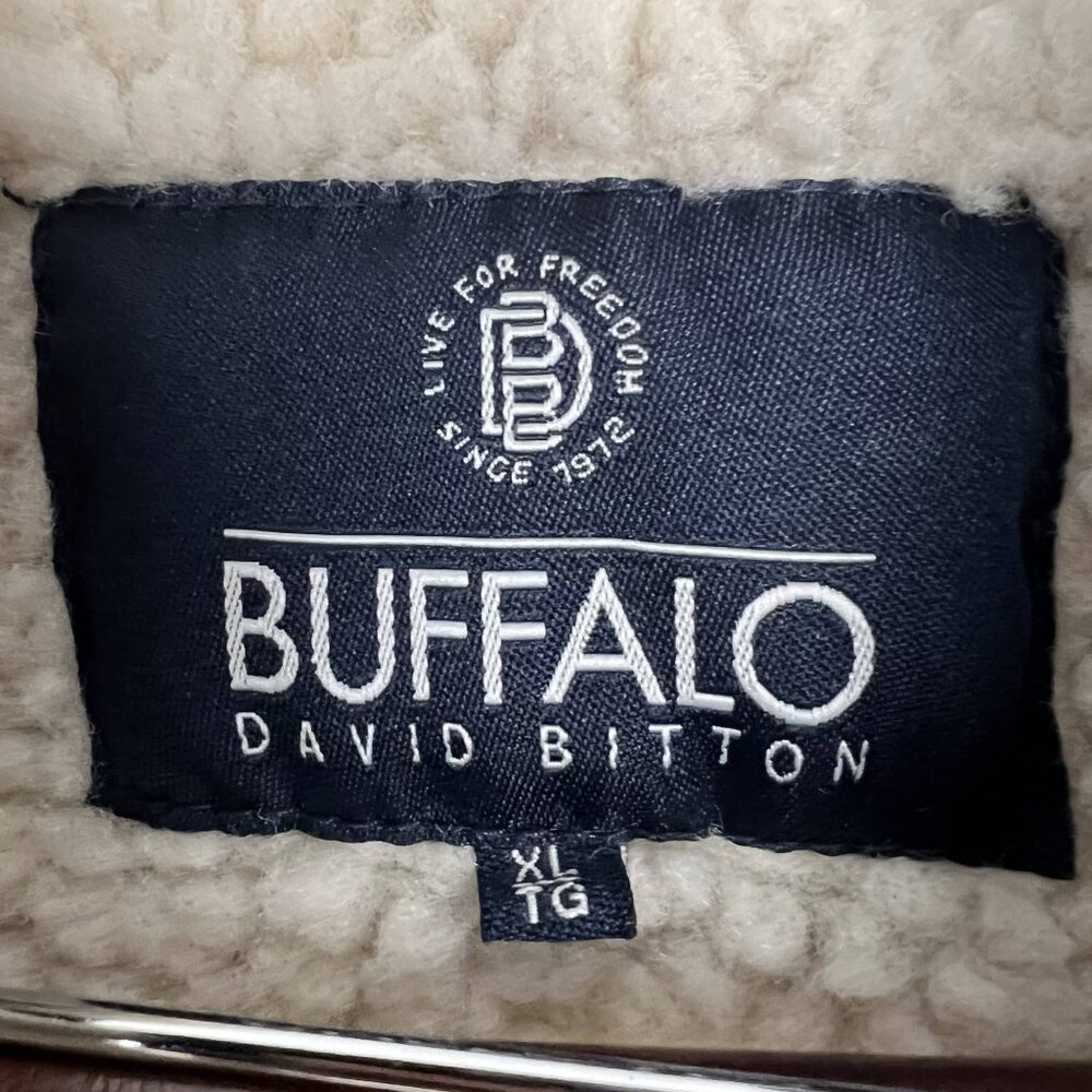 Alpine moose sweater full zip jacket sherpa lined hooded Buffalo David Bitton XL - Picture 9 of 11